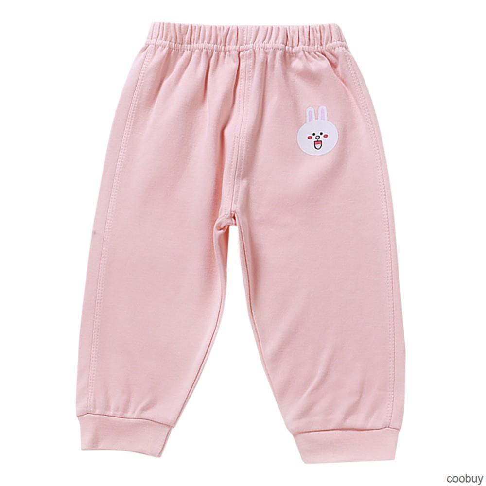 Quần Dài Cotton Lưng Thun In Họa Tiết Hoạt Hình Cho Bé