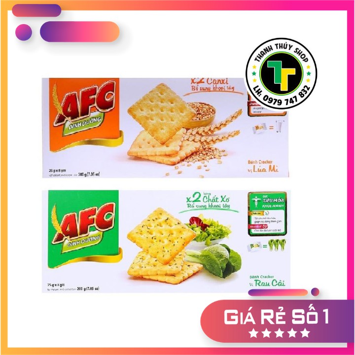 Bánh quy mặn AFC dinh dưỡng nhiều vị siêu thơm ngon loại 200g