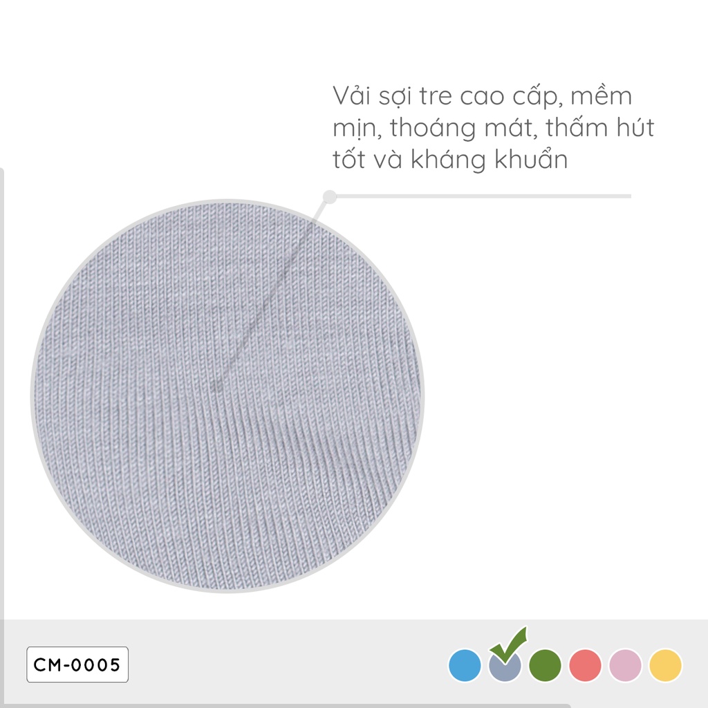 Khẩu trang trẻ em Coolmom chất liệu sợi tre cao cấp màu xám fog size S / CM-0005-S-XF