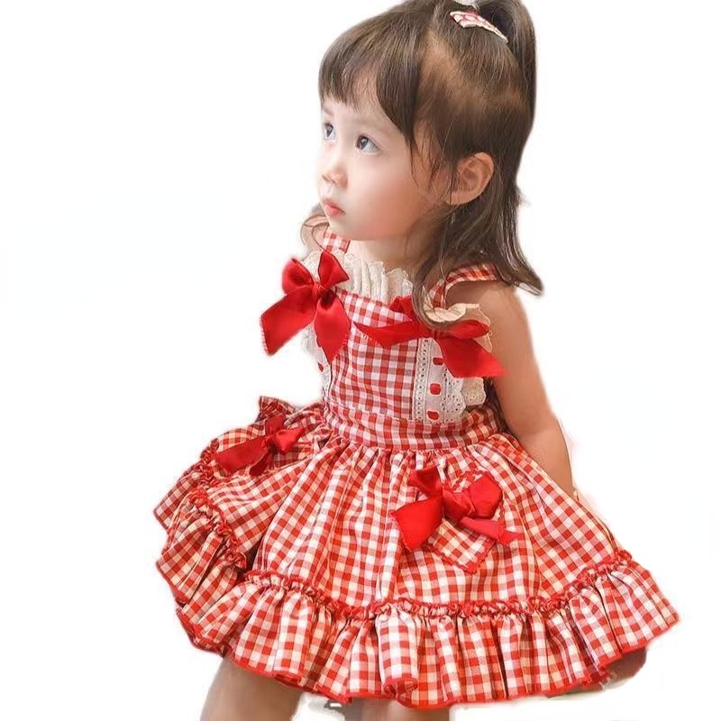 Đầm Công Chúa Không Tay Kẻ Sọc Caro Phong Cách Phương Tây Hợp Thời Trang Cho Nữ