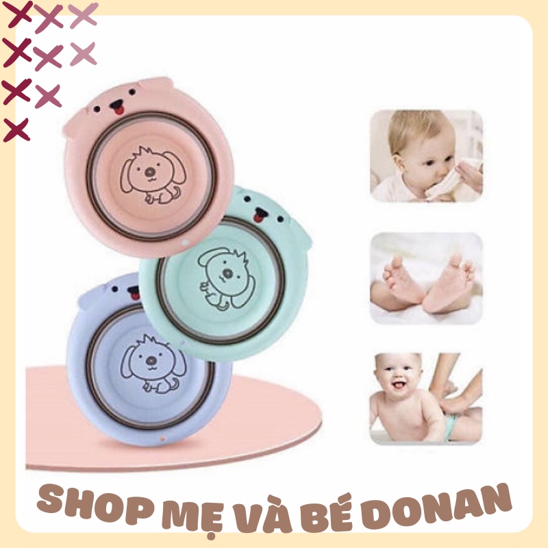 Chậu Rửa Mặt Gấp Gọn Thông Minh 🥑Shop Mẹ Và Bé Donan🥑 Chậu Rửa Mặt Hình Chó Con Gấp Gọn