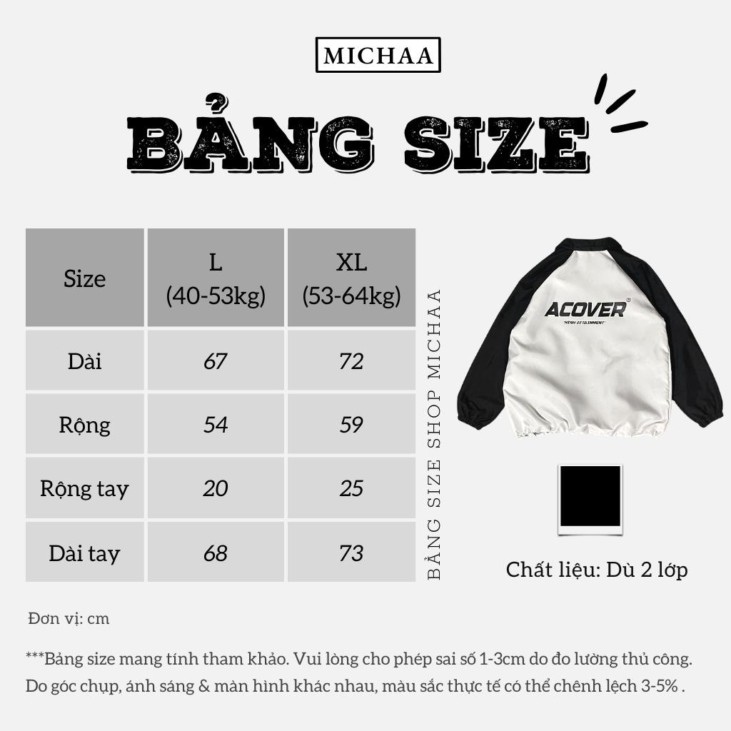 Áo Khoác Dù Bomber 2 Lớp ACOVER Nam Nữ Ulzzang Unisex Form Rộng - MICHAA