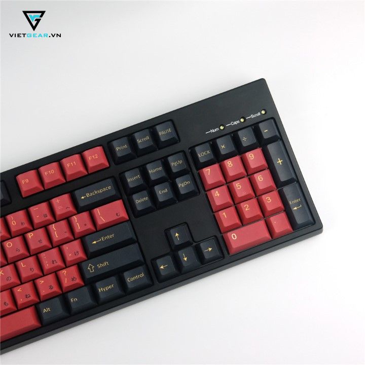 Bộ nút nhựa Cherry Red Samurai nhựa thick PBT in dyesub 128 nút cực đẹp