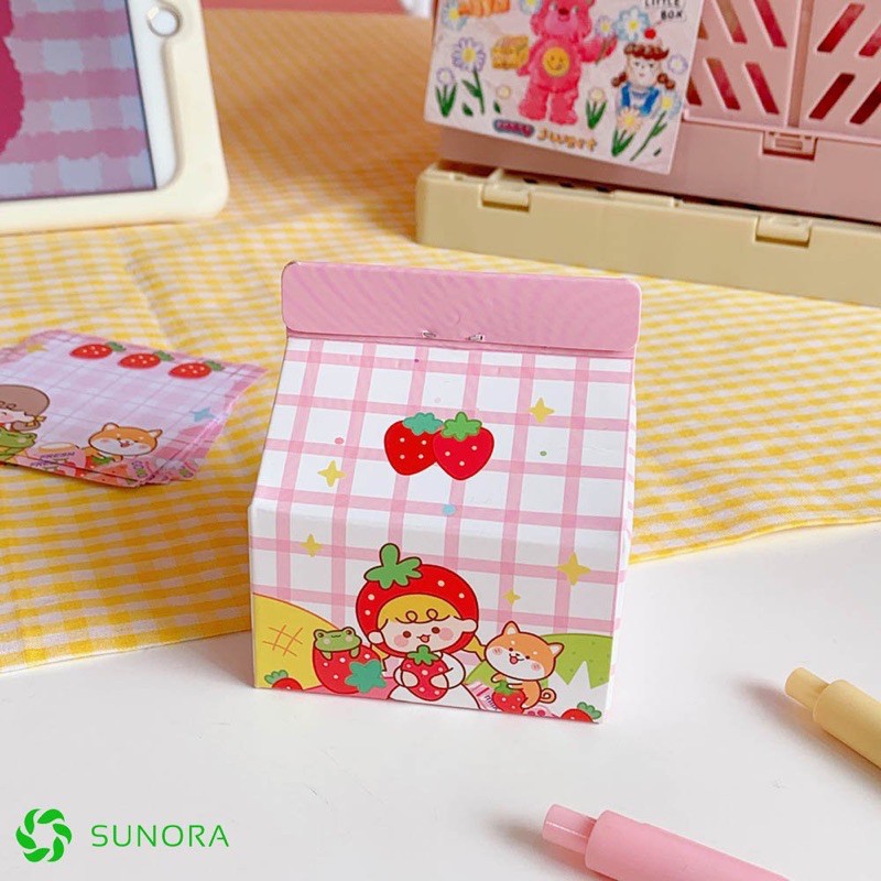 Giấy Note Giấy Ghi Chú Sticky Note Hình Hộp Sữa Xinh Xắn