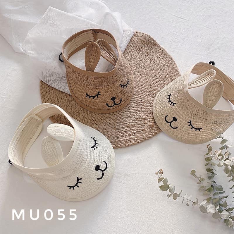 Mũ cói không chóp mặt thỏ MU055 cho bé từ 1-5 tuổi