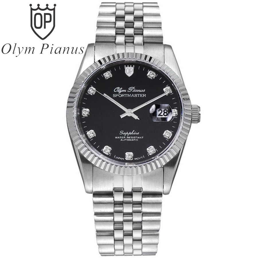 [Mã FARSBRT52 giảm 20% đơn từ 249K] Đồng hồ nam dây kim loại mặt kính sapphire automatic Olym Pianus OP89322 OP89322AGS