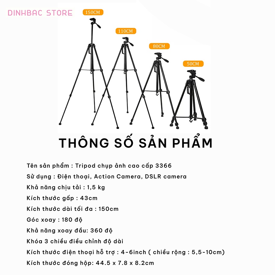 Chân máy ảnh  tripod canon fujifilm điện thoại đa năng bằng kim loại cao 1m5