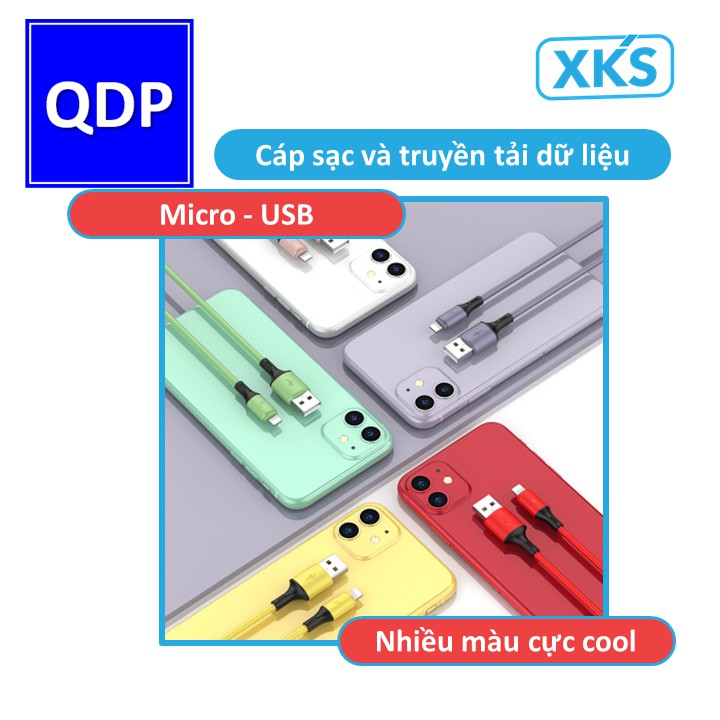 [Mã ELFLASH5 giảm 20K đơn 50K] Dây sạc nhanh Android cổng Micro-USB OEM XKS nhiều màu chính hãng