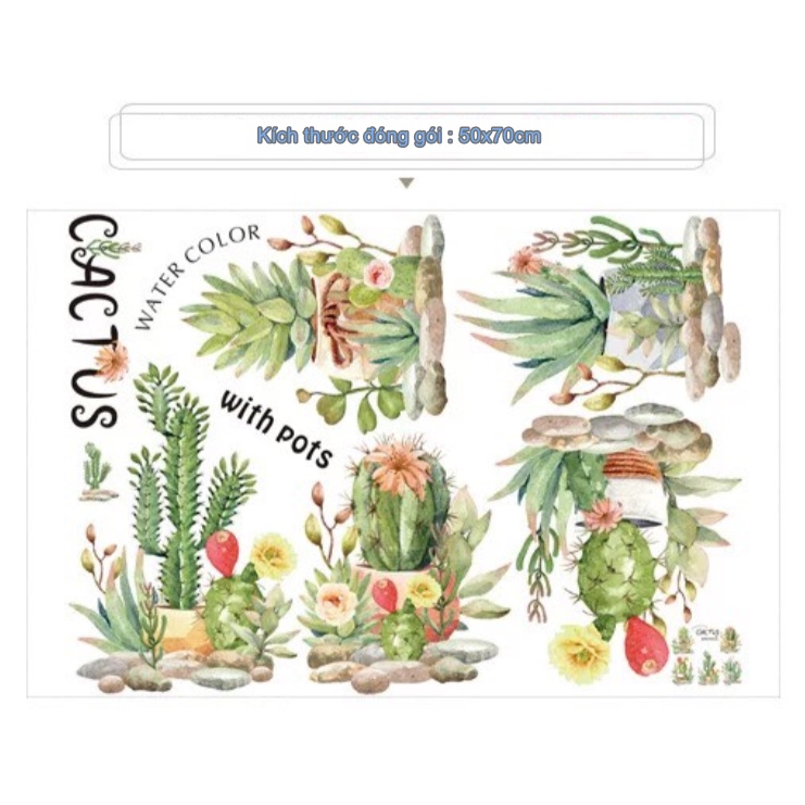 Decal trang trí tường - Những cây xương rồng