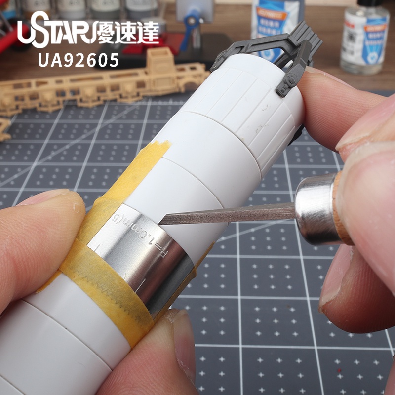 Bộ dụng cụ mô hình Gundam Ustar UA92604-UA92605 Thước đo khoảng cách lỗ màng hình cung phẳng và khắc biến đổi