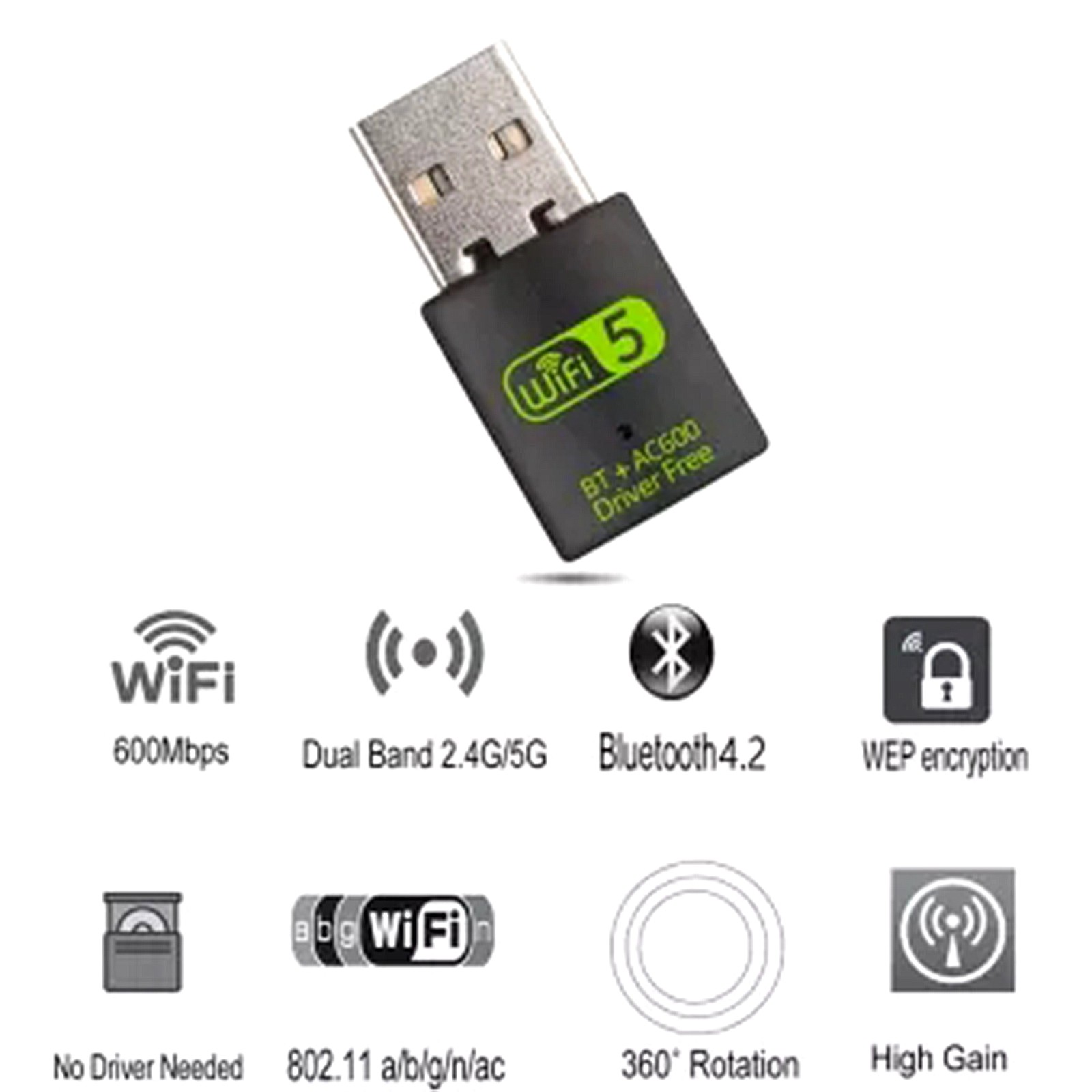 USB Thu Sóng Wifi 600mbps 2.4ghz 5ghz Có Ăng Ten | WebRaoVat - webraovat.net.vn