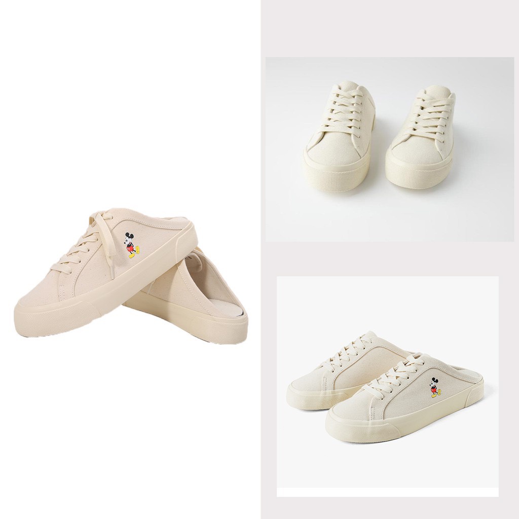 giày nữ đẹp sneaker thể thao đạp gót mickey giày đẹp cao cấp màu trắng đế bằng form siêu đẹp hot 2021