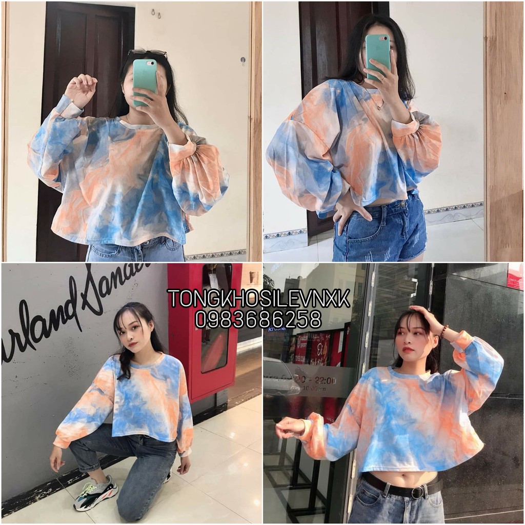 ÁO CROPTOP LOANG MÀU FORM UNISEX OVERSIZE HOT