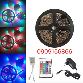 Led 5050 rgb 12v 24v, kèm điều khiển và nguồn