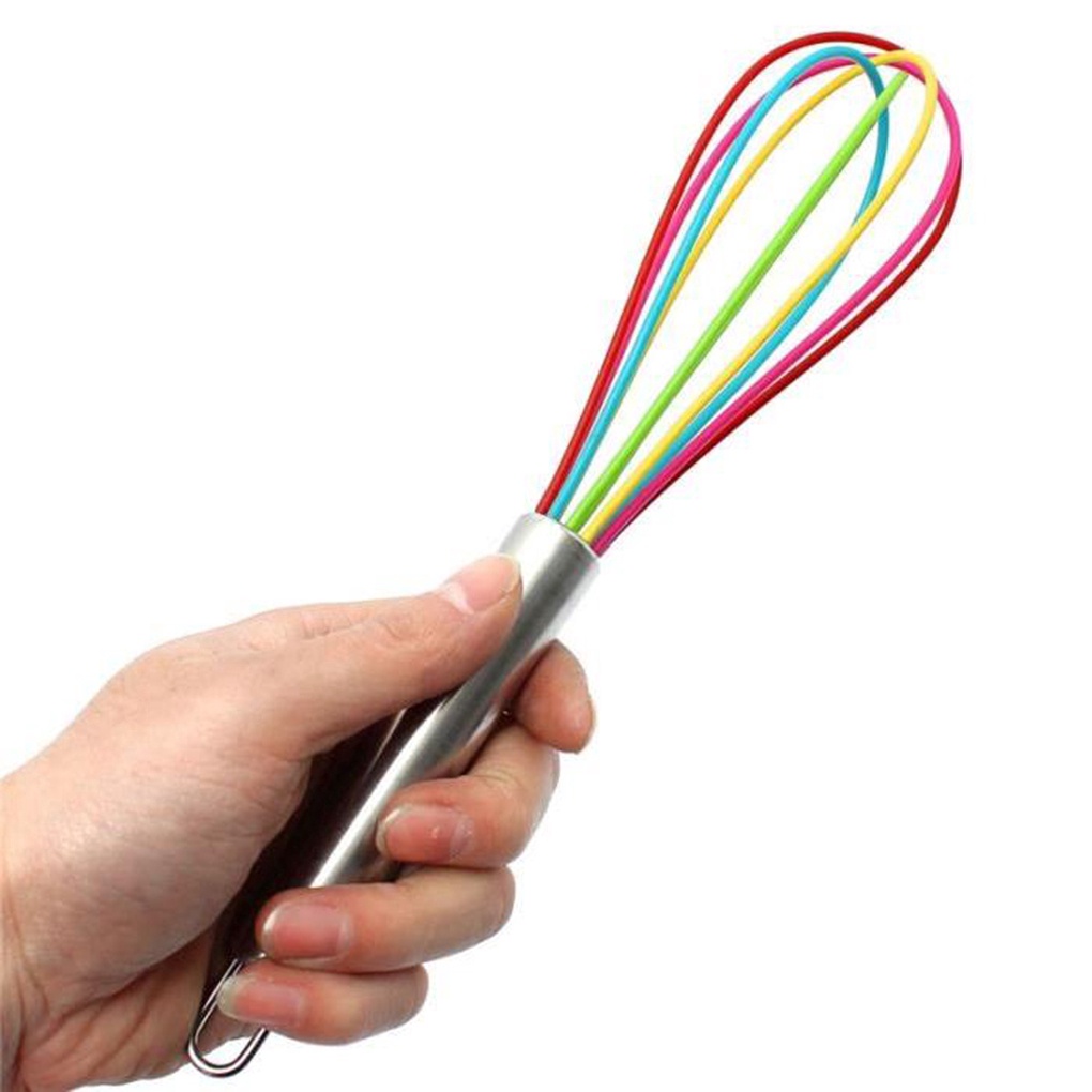Cây Đánh Trứng / Bột Bột / Bột Bằng Silicone Tay Cầm Inox Nhiều Màu