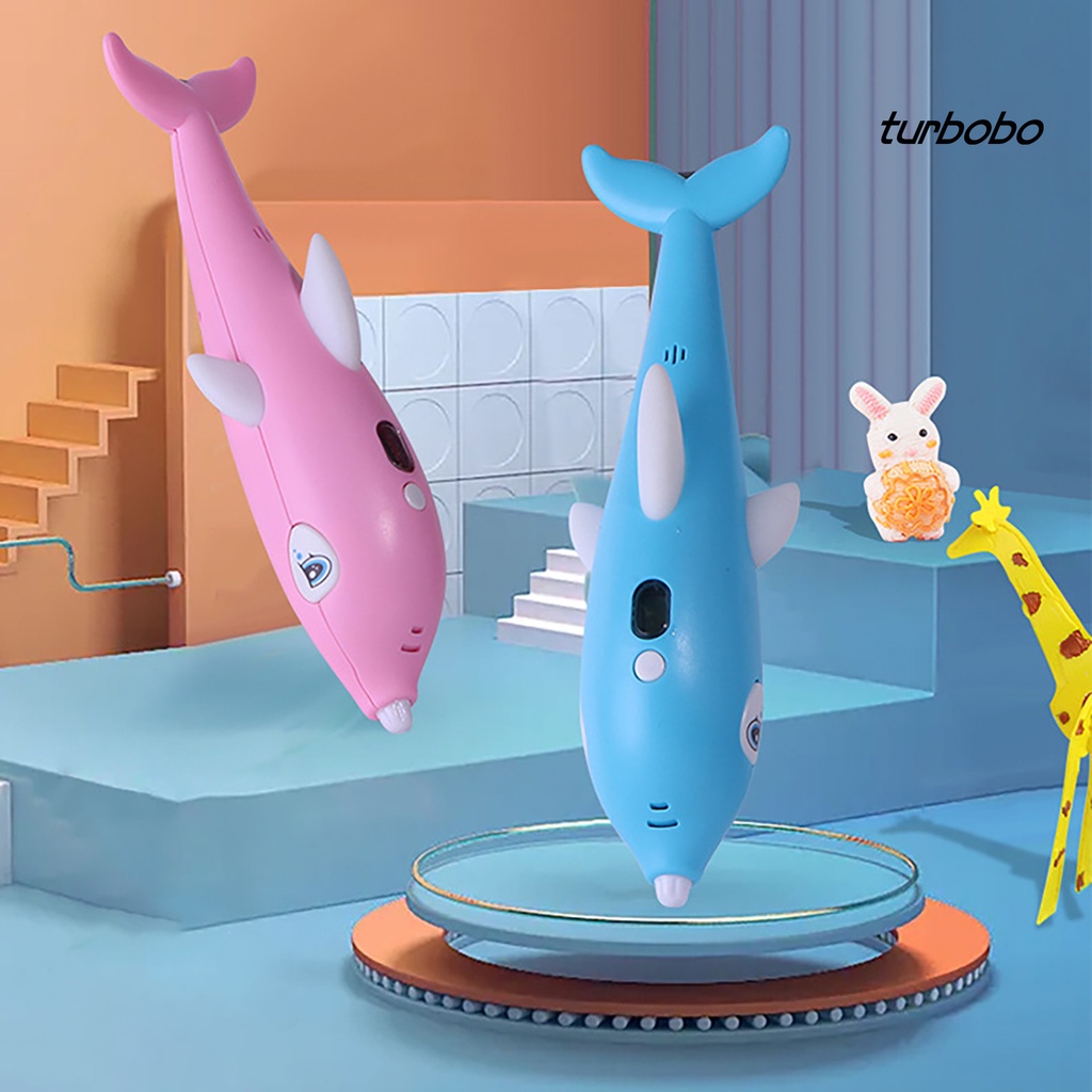Turbobo Bút Vẽ 3D Hình Cá Heo 3D Không Dây Dành Cho Trẻ Em DIY
