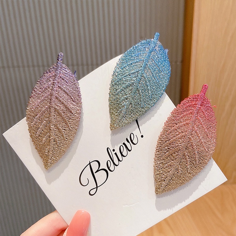 Kẹp Tóc Hình Chiếc Lá Xinh Xắn Phong Cách Hàn Quốc