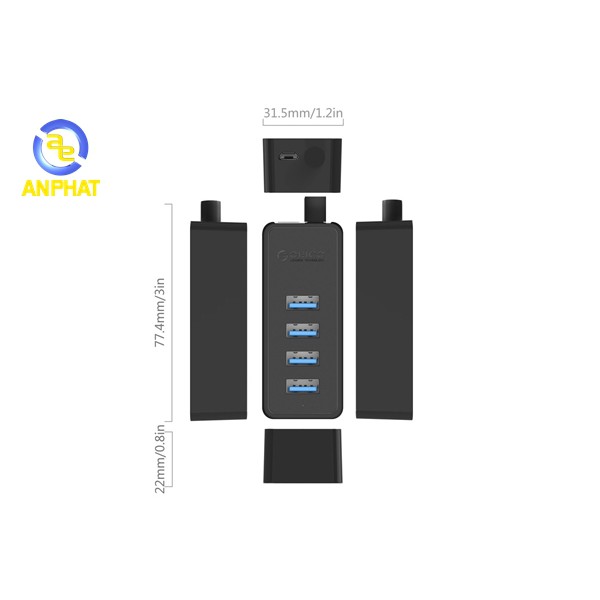 Bộ chia USB HUB Orico W5P-U3-30 4 cổng USB 3.0