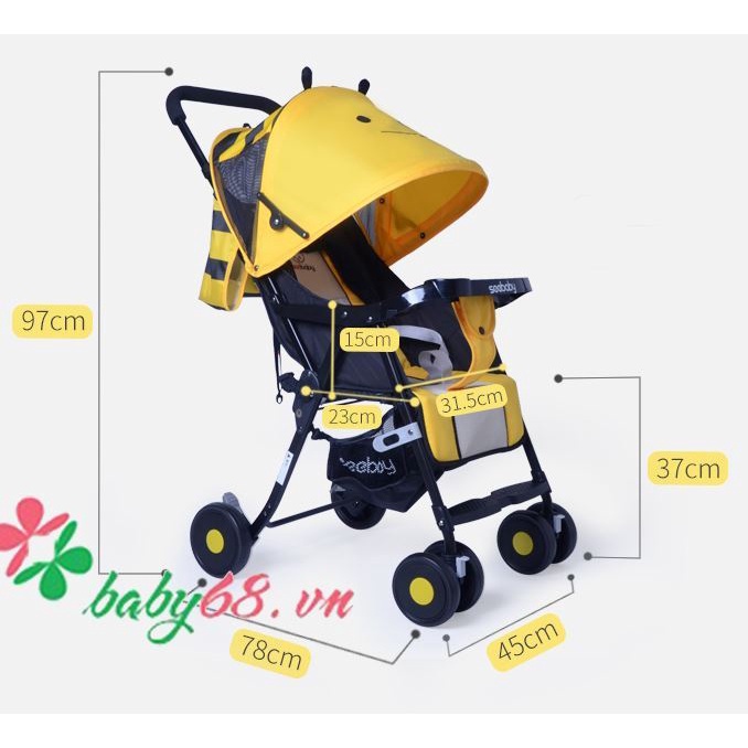 Xe đẩy du lịch Seebaby QQ3 chú ong vàng