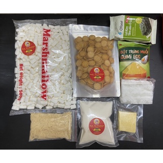 Set nguyên liệu làm Bánh Bông Tuyết trứng muối chà bông 800g