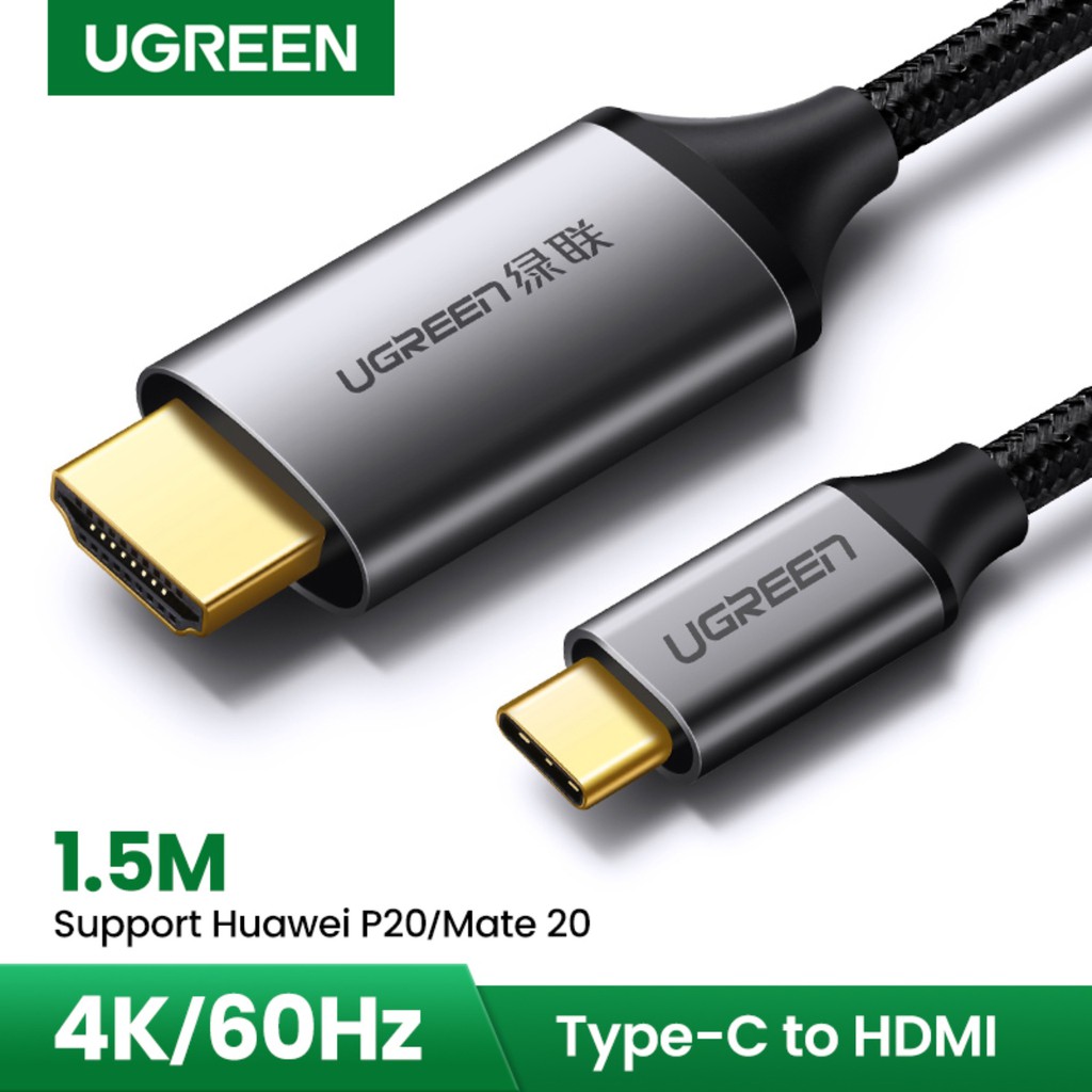 [Mã ELHACE giảm 4% đơn 300K] Cáp chuyển USB C to HDMI cao cấp 4K 2K 3D@60Hz Ugreen 50570 dài 1.5m MM142