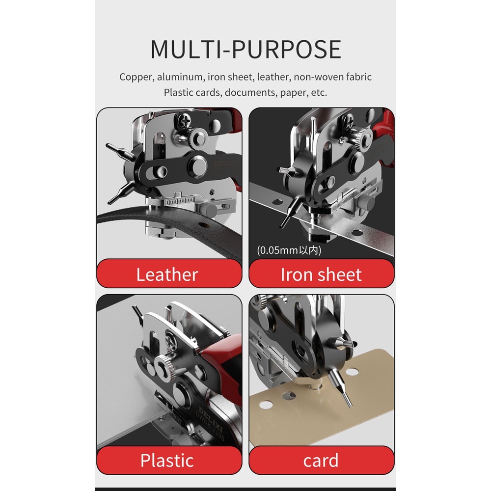 Dụng Cụ Đục Lỗ Dây Da/Dây Đồng Hồ Màu Cầu Vồng DIY