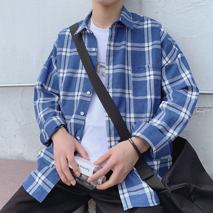 Áo sơ mi dài tay dáng rộng thời trang dành cho nam