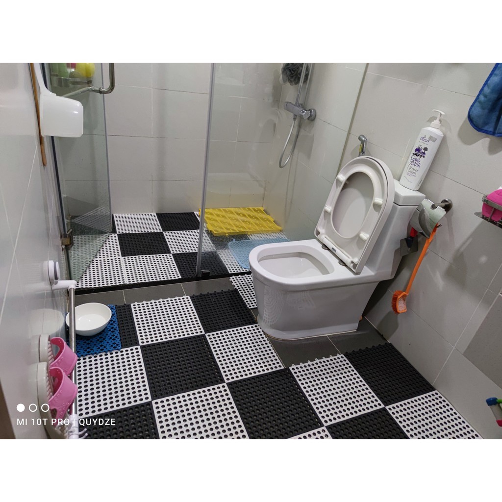 Tấm lót sàn 3T / thảm nhựa lỗ lót sàn 3T, miếng thảm ghép trải sàn nhà chống trơn trượt cho sàn nhà tắm, nhà vệ sinh