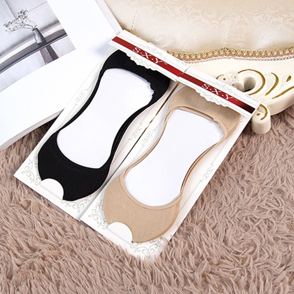 Vớ cotton mỏng không có mặt hông không lộ có lót xốp mềm thoáng khí cho nữ mang giày cao gót