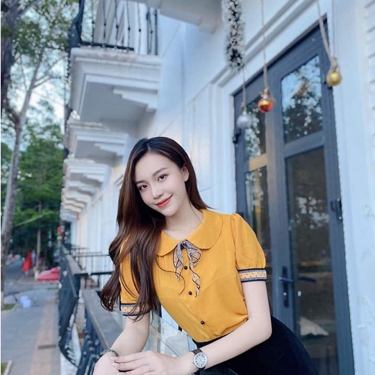ÁO SƠ MI LỤA CỔ PETER PAN CÓ NƠ THẮT (RỜI) AM01
