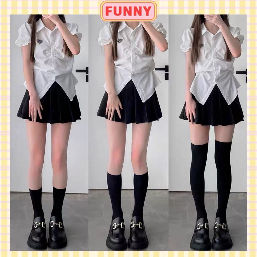 Tất nữ màu trơn lolita JK cosplay phong cách học sinh Nhật Bản