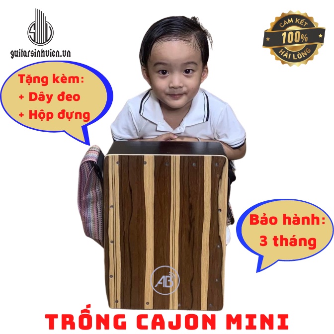 Trống Cajon Mini AB Travel Âm Hay - Tặng Kèm Dây Đeo Và Hộp Đựng - Vô Cùng Tiện Lợi - Cajon Giá Rẻ