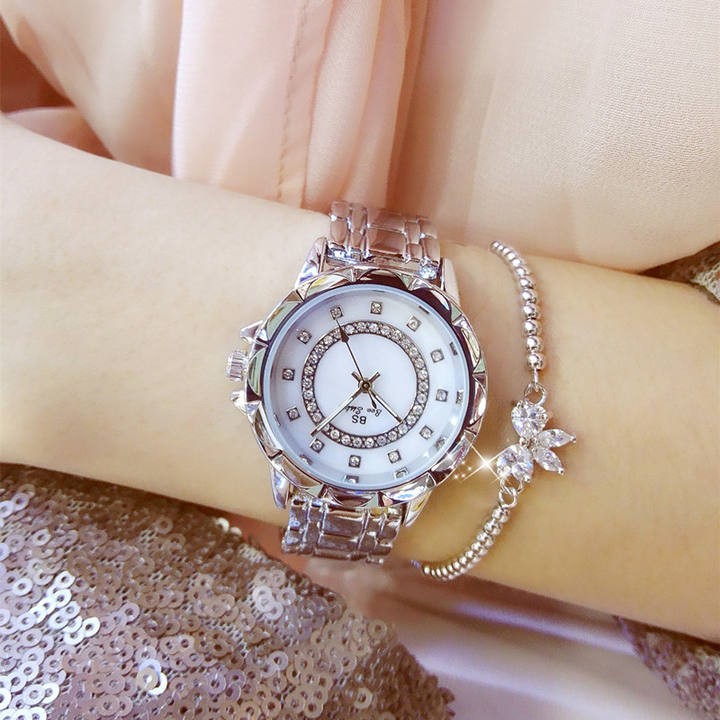 Đồng Hồ Nữ BS 01 Bee Sister Chính Hãng Dây Thép Thời Trang Mặt Đính Đá Cao Cấp | BigBuy360 - bigbuy360.vn