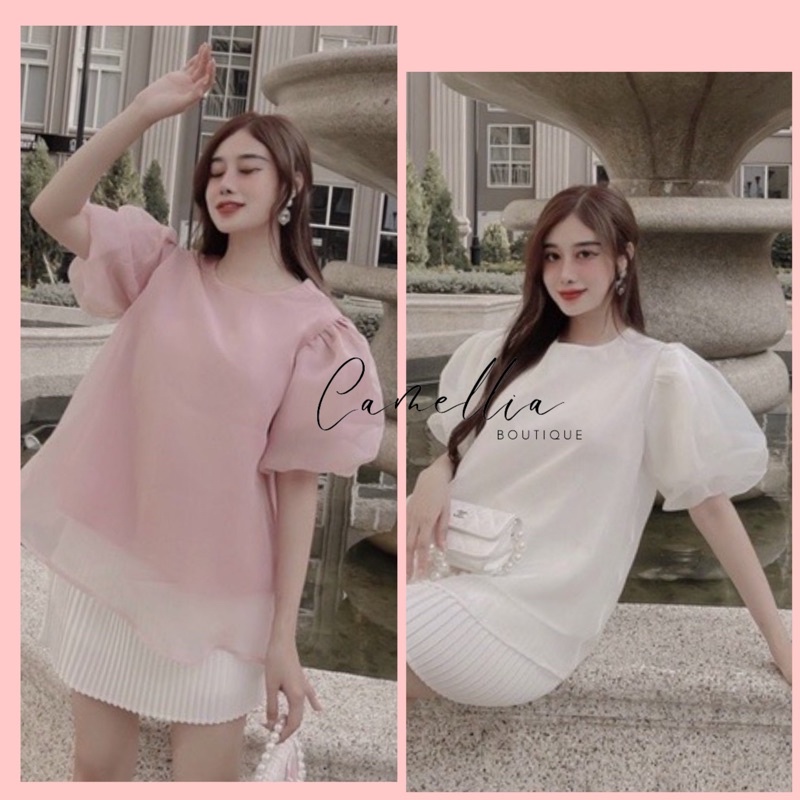[Hàng Thiết Kế Cao Cấp] Áo Baby Doll Tay Phòng TK472- Tiệm Nàng Thơ Boutiquel