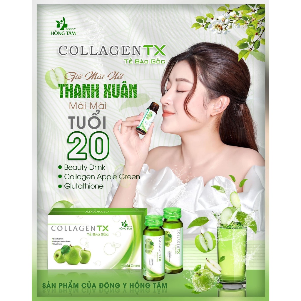 Hàng Chính Hãng- COLLAGEN TX TẾ BÀO GỐC CHIẾT XUẤT TÁO XANH GIÚP LÀM ĐẸP SÁNG DA