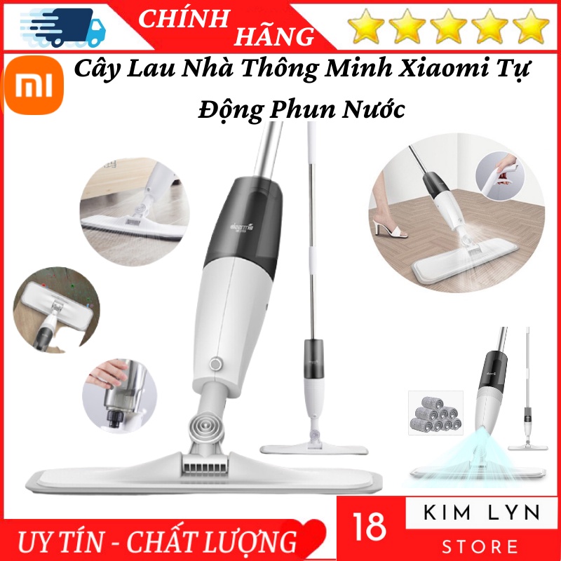 Cây Lau Nhà Thông Minh Xiaomi Deerma 2 Trong 1 Vừa Phun Nước Vừa Lau Khô Xoay 360 Độ , Gọn Nhẹ, Tiện Dụng - BH 12 Tháng