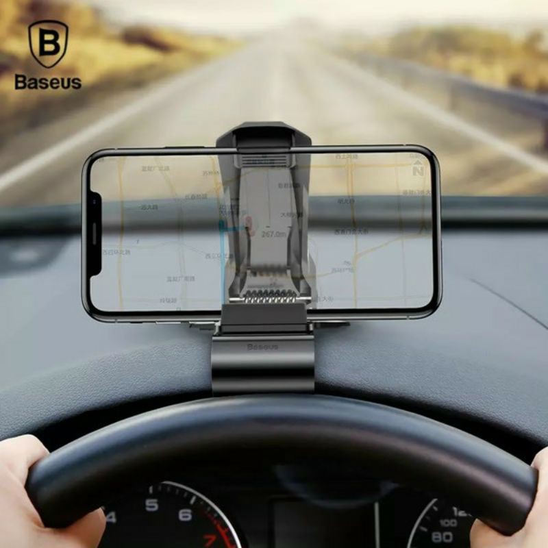 Bộ đế giữ điện thoại dùng trong xe hơi Baseus Mouth Car Holder (Mount Clip, Clamp Adjustable Phone Holder Stand)