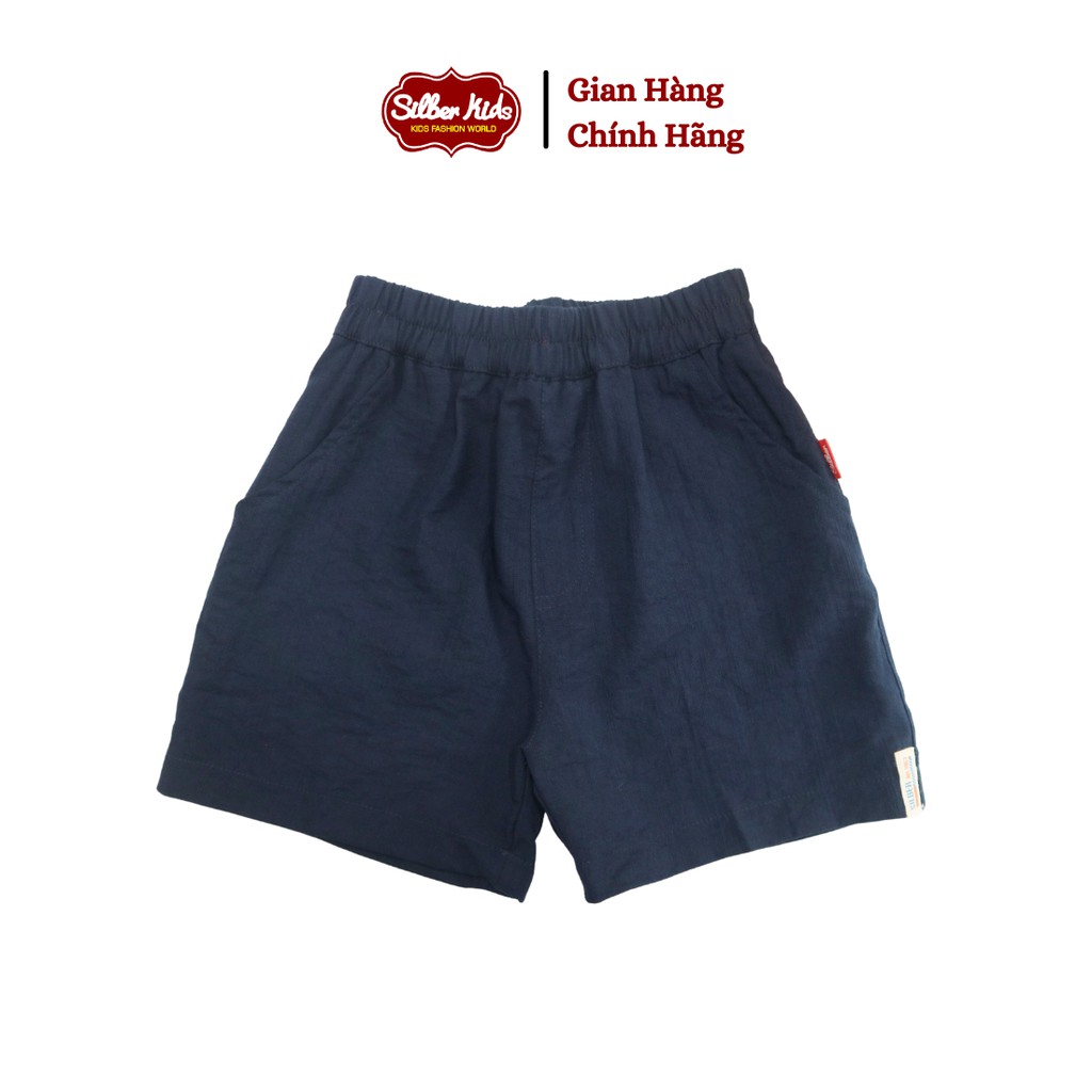 Quần Short Thô Đũi Bé Trai 12-20kg Phối Gấu SILBER KIDS