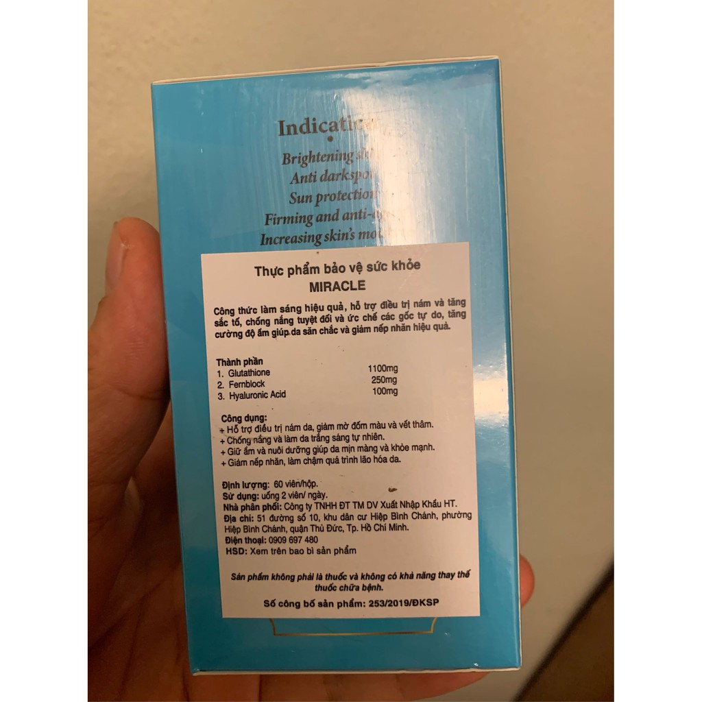 (CHÍNH HÃNG ) Viên uống chống nắng MIRACLE hộp 60 viên | BigBuy360 - bigbuy360.vn