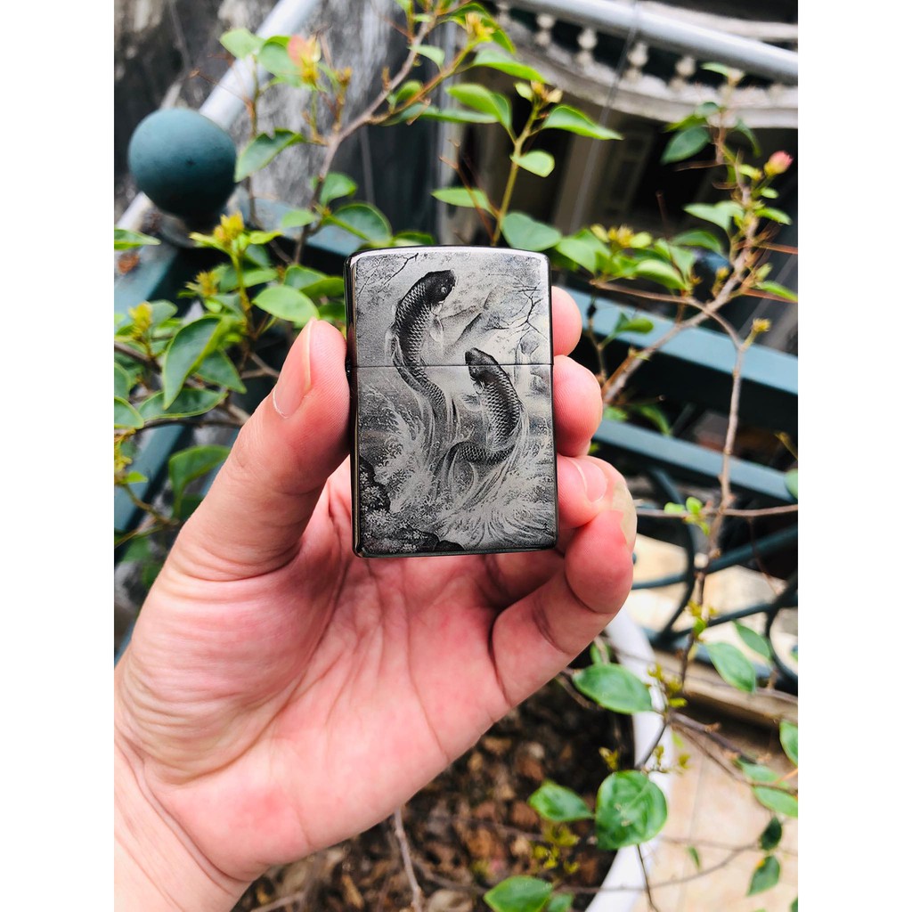 Hộp quẹt Zippo Cá Chép Vượt Vũ Môn