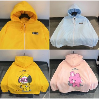 Áo KHOÁC HOODIE KHÓA KÉO NAM NỬ NỈ BÔNG PE DÀY BT21 Unisex hoodie nữ