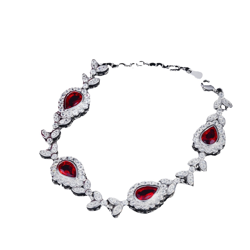 Vòng cổ Mặt Trái Tim Đính Đá Ruby Sang Trọng-JHS2-S