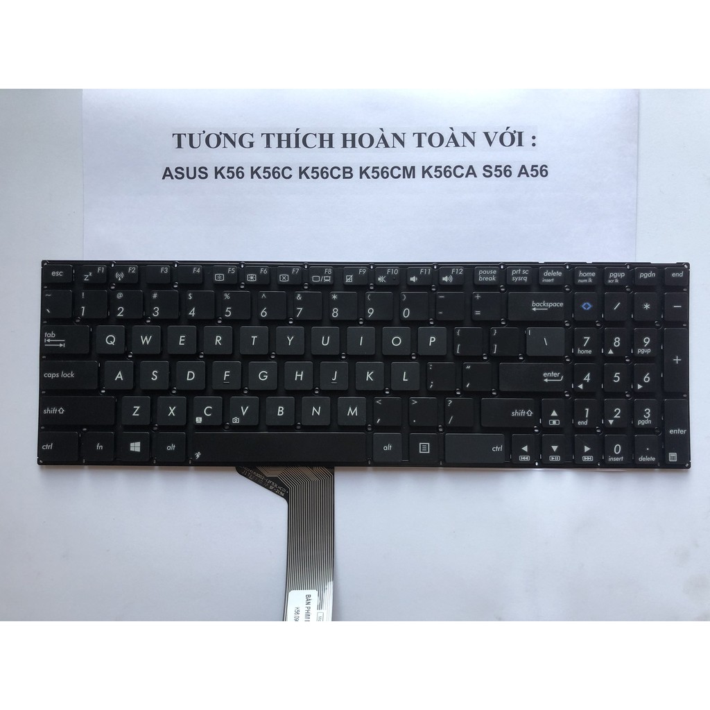 Bàn phím Laptop Asus K56 K56C K56CB K56CM K56CA Hàng Mới Bảo Hành 12 Tháng