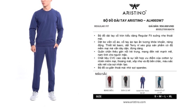 Bộ thu đông Aristino ALH003W7 siêu đẹp, kiểu dáng khoẻ khoắn