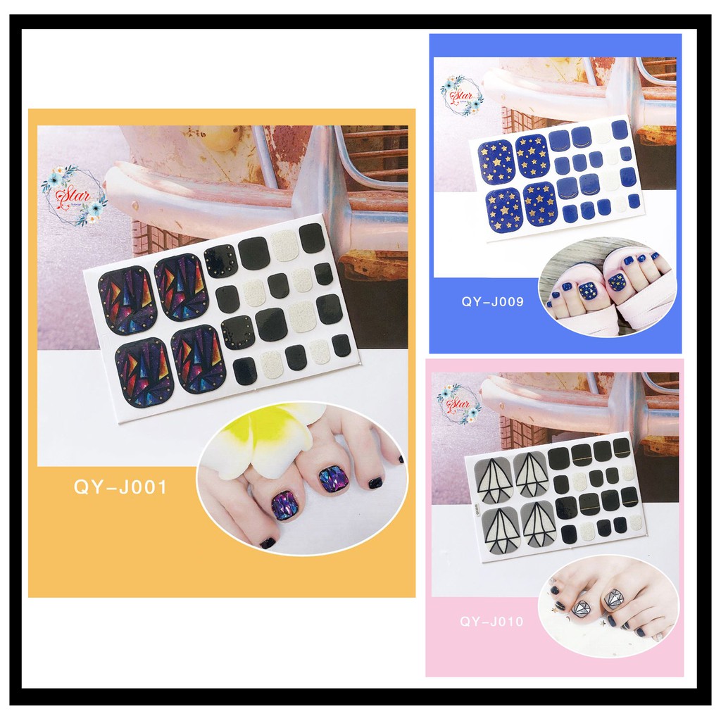 Nail móng chân ❌FREESHIP❌ siêu cute 3D nail stickers ( Tặng Dũa Móng Chân )