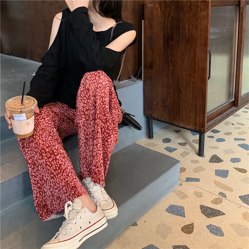 Quần dài ống rộng họa tiết da báo năng động sành điệu dành cho nữ