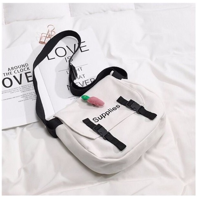 Túi đeo chéo ulzzang Supplies Hàn quốc (có sẵn, hình thật)