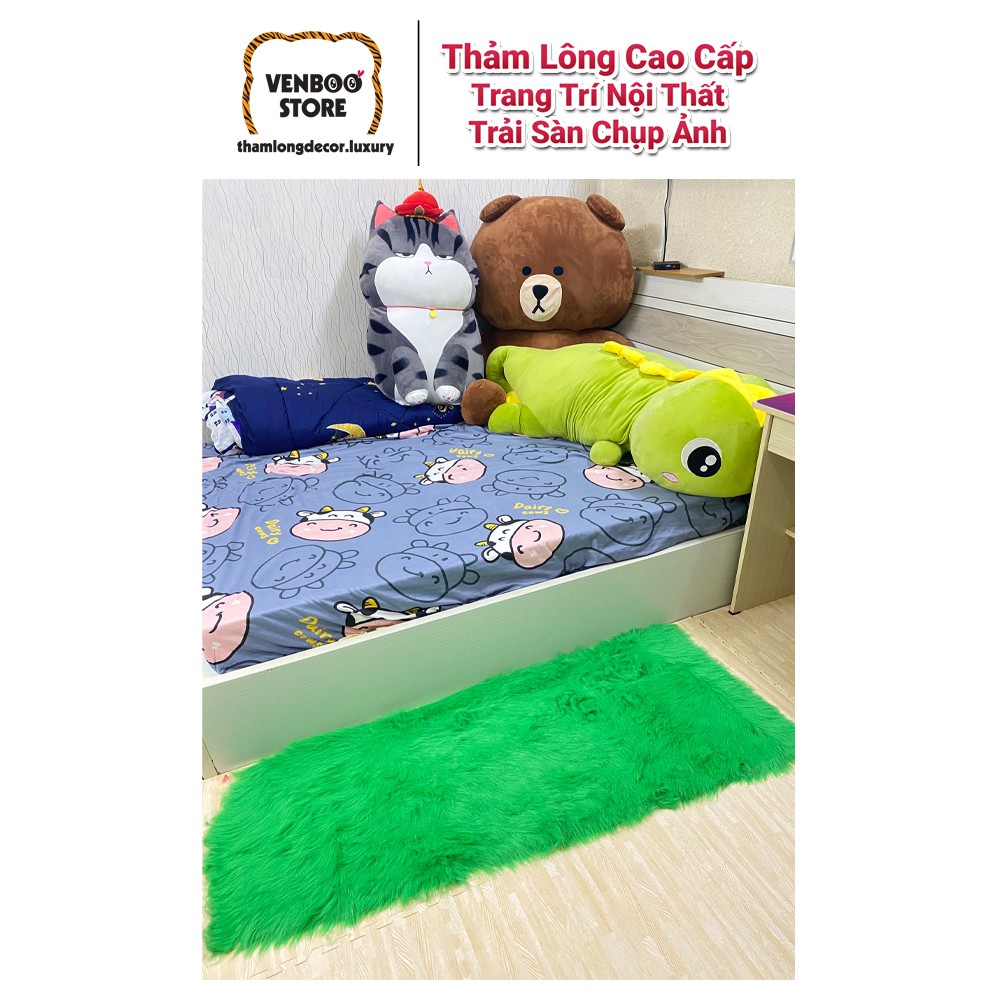 ️🥇 100x160cm Thảm lông decor phòng ngủ | Thảm lông chụp ảnh decor trải sàn | Xanh Mint 7cm