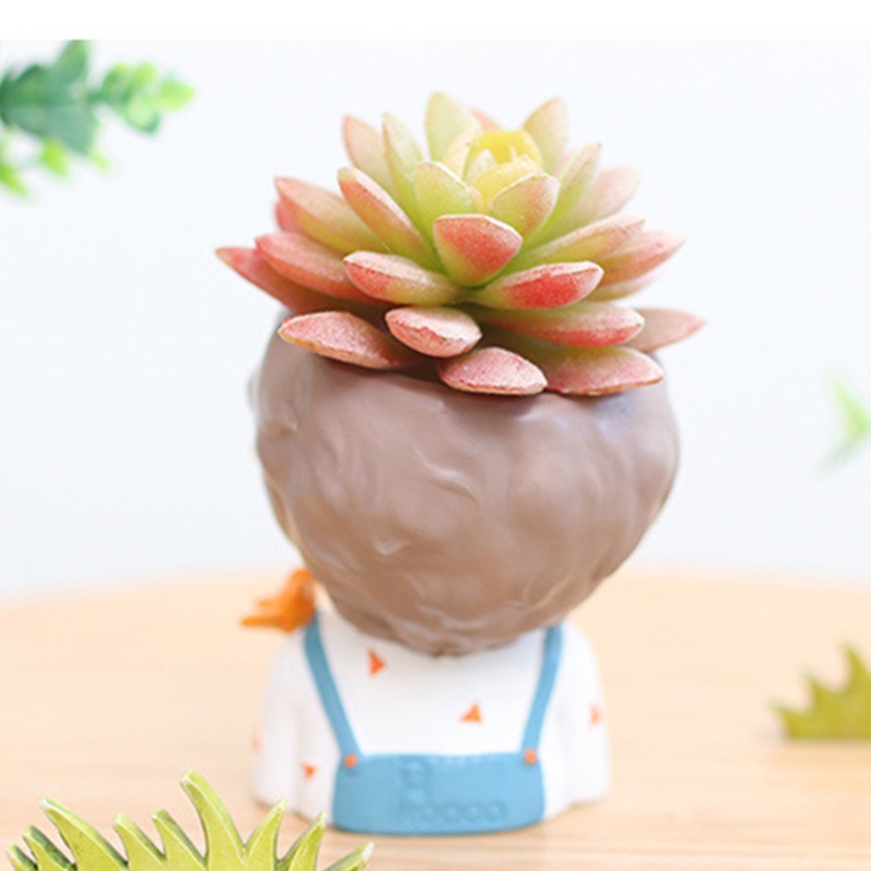 Khuôn Silicone Làm Chậu Cây Mọng Nước Hình Cậu Bé DIY