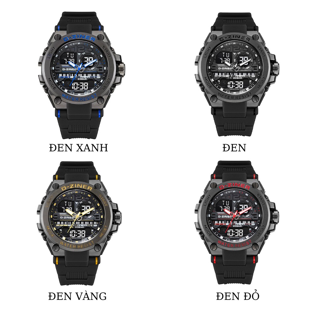 Đồng Hồ Đeo Tay Nam Điện Tử Thể Thao Sport Watch Chính Hãng D-ZINER 1901 Chống Nước 30M Tuyệt Đối Full Box